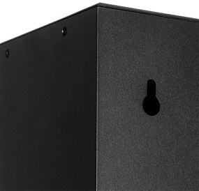 Lampă de perete exterioară neagră cu lumină reglabilă și senzor solar - Charlotte