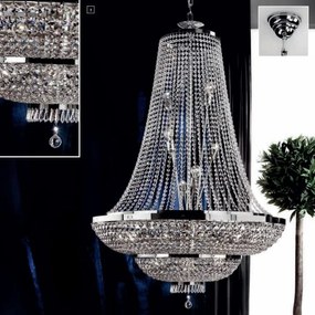 Lustra suspendata XXL cristal Schöler design de lux Sheraton 120cm, chrome