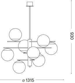Lustră pe tijă Ideal Lux GOURMET 9xE14/28W/230V