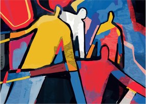 Tablou - Abstract bărbați (70x50 cm)