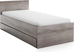 Pat ELISA 90 x 200 cm, stejar trufa Saltea: Saltea Coco Maxi 20 cm, Somiera: cu somiera din lamele