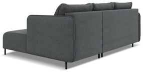 Colțar gri închis extensibil/cu spațiu de depozitare (cu colț pe partea dreaptă) Luana – Makamii