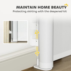 PawHut Gard Extensibil pentru Câini 0-144cm cu Blocare Automată, Alb | Aosom Romania