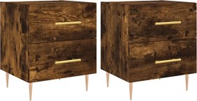 vidaXL Noptiere, 2 buc., stejar fumuriu, 40x35x47,5 cm, lemn compozit