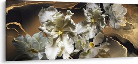 Tablou - Flori de orhidee pe fundal de marmură (120x50 cm)