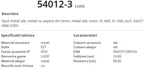 Lustra aplicata design modern LUISE alb 54012-3 GL