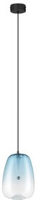 Pendul LED modern, Metal, Sticla, Albastru deschis, OBLO