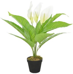 Planta artificiala Anthurium cu ghiveci, alb, 55 cm 1, 55 cm