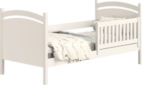 Pat copii cu tablă de scris Amely 70x140 - culoare alb