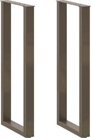 vidaXL Picioare de masă de bar în formă de U, 2 buc., oțel natural, 50x(110-111) cm