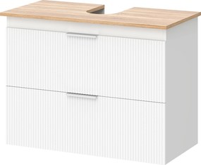 HOMCOM Dulap pentru baie, dulap de 80 cm cu două sertare mari pentru chiuvete cu sau fără piedestal, Alb | Aosom Romania