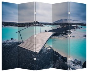 Paravan - Pod din lemn (210x170 cm)