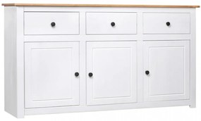 Servantă, alb, 135 x 40 x 80 cm, lemn masiv de pin, gama Panama