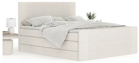 Pat boxspring bej cu spațiu de depozitare 160x200 cm Bergamo – Maison de Rêve