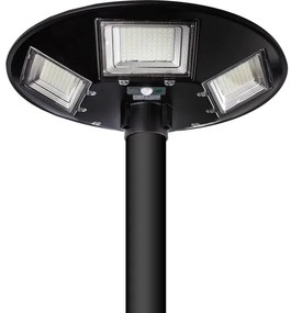 Lampă LED stradală solară cu senzor LED/22W/6V 6500K IP65 negru + telecomandă