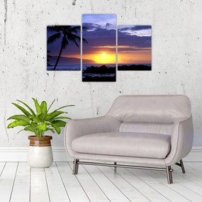 Tablou cu apus de soare deasupra mării (90x60 cm)
