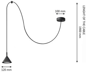 Lustră pe cablu ETNA 1xGX53/15W/230V negru