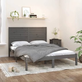 3104620 vidaXL Cadru de pat, gri, 160x200 cm, lemn masiv