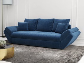 Canapea extensibilă dumonde cu ladă de depozitare si sezut confortabil din spuma high-density, Loana Zoom Blue 250x100 cm