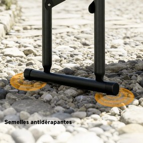 Outsunny Set masă pliantă și bănci de picnic 180 cm cu mânere de transport, negru | Aosom Romania