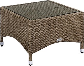 STILISTA Masă pliabilă 58 x 58 cm, polyrattan, crem