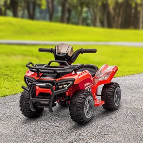 HOMCOM ATV Electric pentru Copii, Vehicul cu Baterie, Siguranță Maximă, Roșu, 66x44x42cm, Ideal 18-36 Luni | Aosom Romania