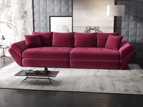 Canapea extensibilă dumonde cu ladă de depozitare si sezut confortabil din spuma high-density, Loana Zoom Rosu 300x100 cm