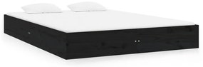 820026 vidaXL Cadru de pat, negru, 200x200 cm, lemn masiv