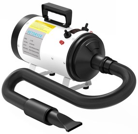 PawHut Uscător de păr pentru câini uscător de profesionist 2200W cu 3 duze diferite zgomot redus 3 temperaturi alb | Aosom Romania