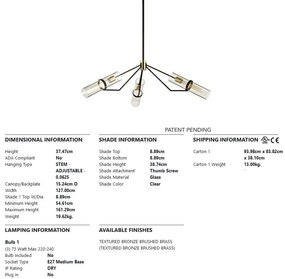 Candelabru LUX design modern RAEF, cu 6 surse de lumina, big