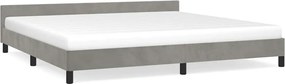 vidaXL Cadru de pat fără saltea, gri deschis, 200x200 cm, catifea