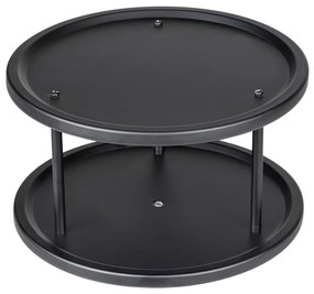 Organizer pentru bucătărie pe blat LAZY SUSAN, cu două niveluri, metalic, 26,5 x 15,5 x 26,5 cm, WENKO, negru