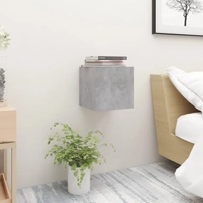 3079719 vidaXL Noptiere, 2 buc., gri beton, 30,5x30x30 cm, lemn prelucrat
