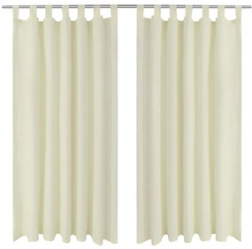 Draperii micro-satin cu bride, 140 x 175 cm, crem, 2 buc.