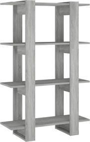 vidaXL Dulap de cărți/Separator de cameră gri sonoma 80x30x123,5 cm