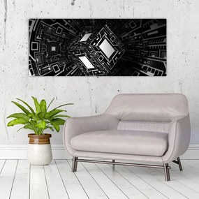 Tablou cu un cub abstract (120x50 cm), în 40 de alte dimensiuni noi