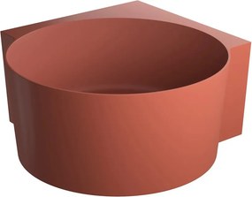 Cada pe colt asimetrica Omnires Ovo M+ compozit terracotta mat 120x120 cm
