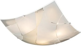 Plafoniera design elegant din sticla satin cu linii decorative 40x40 cm Paranja 40403-3 GL