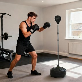 SPORTNOW Sac de box cu suport reglabil 145–180 cm, bază umplută, negru | Aosom Romania