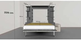 Set pat rabatabil dublu (150X200), 2 biblioteci 50 cm si canapea 3 locuri - NOVA SMALL BOOKCASES &amp; TRIPLE SOFA SET