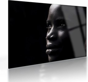 Tablou pe sticlă - Femeie africană (70x50 cm)