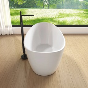 Cada baie freestanding ovala, compozit, 158 x 77 cm, Foglia Bella