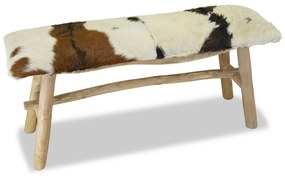 244547 vidaXL Bancă din piele naturală și tec