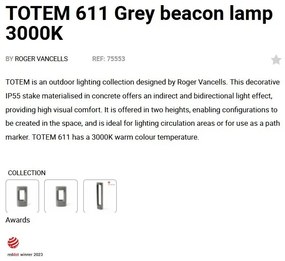 Stalp LED de exterior IP55 TOTEM 60cm Grey 3000K