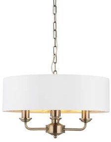 Lustră pe lanț Endon 98934 HIGHCLERE 3xE14/40W/230V alb/alamă