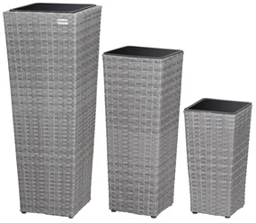 Deuba Set 3 ghivece de flori - gri