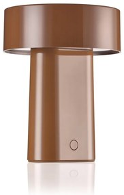 Veioză maro coniac LED din plastic (înălțime 18 cm) Oblong – Zone