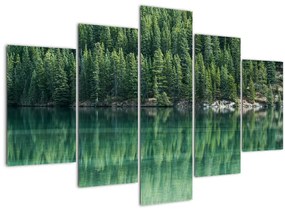Tablou - Coniferi lângă lac (150x105 cm)