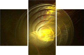 Tabloul cu spirala abstractă în galben (90x60 cm)