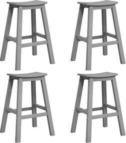 vidaXL Set bar de grădină 4 pcs Gri deschis HDPE